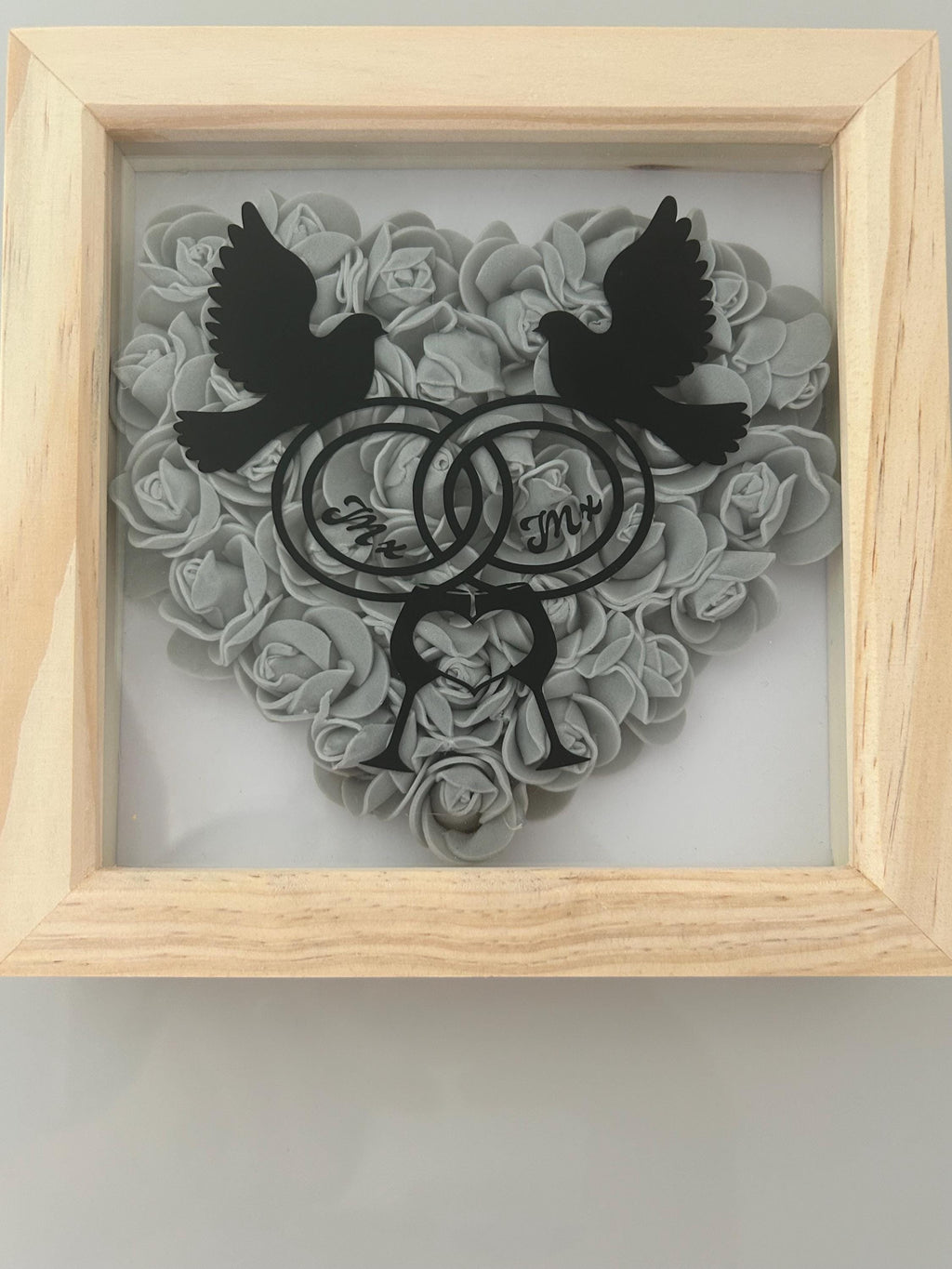 LGBTQ Non Binary Personalised wedding shadow box gift