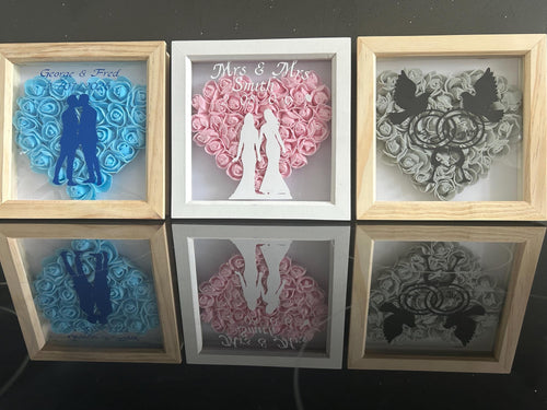 LGBTQ Gay Personalised wedding shadow box gift