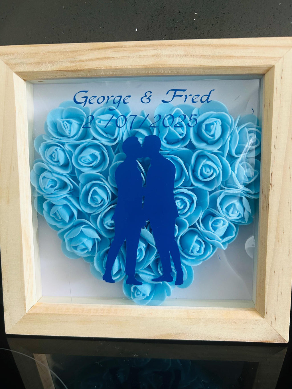 LGBTQ Gay Personalised wedding shadow box gift