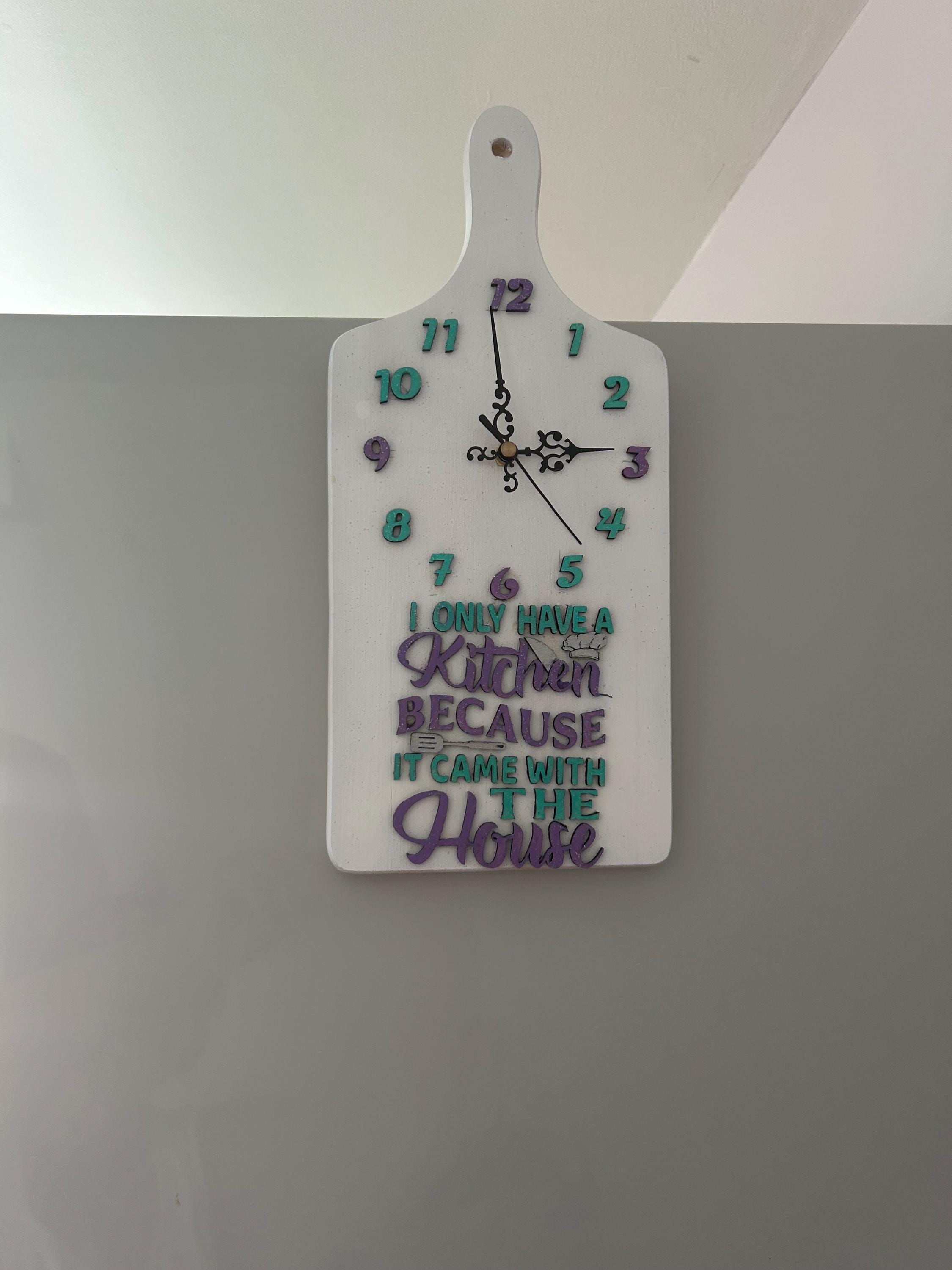 Qouted wooden kitchen clock funny