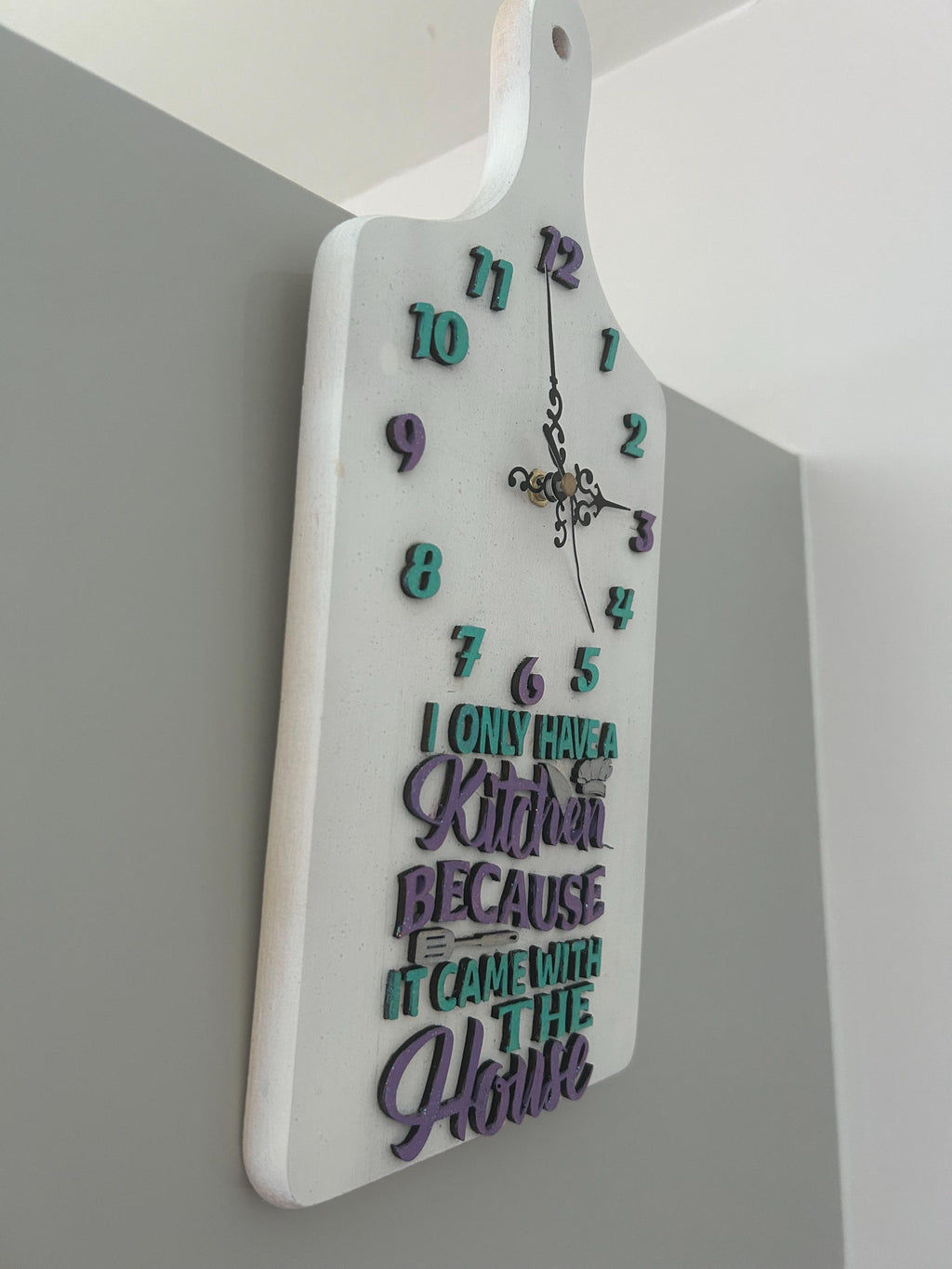 Qouted wooden kitchen clock funny