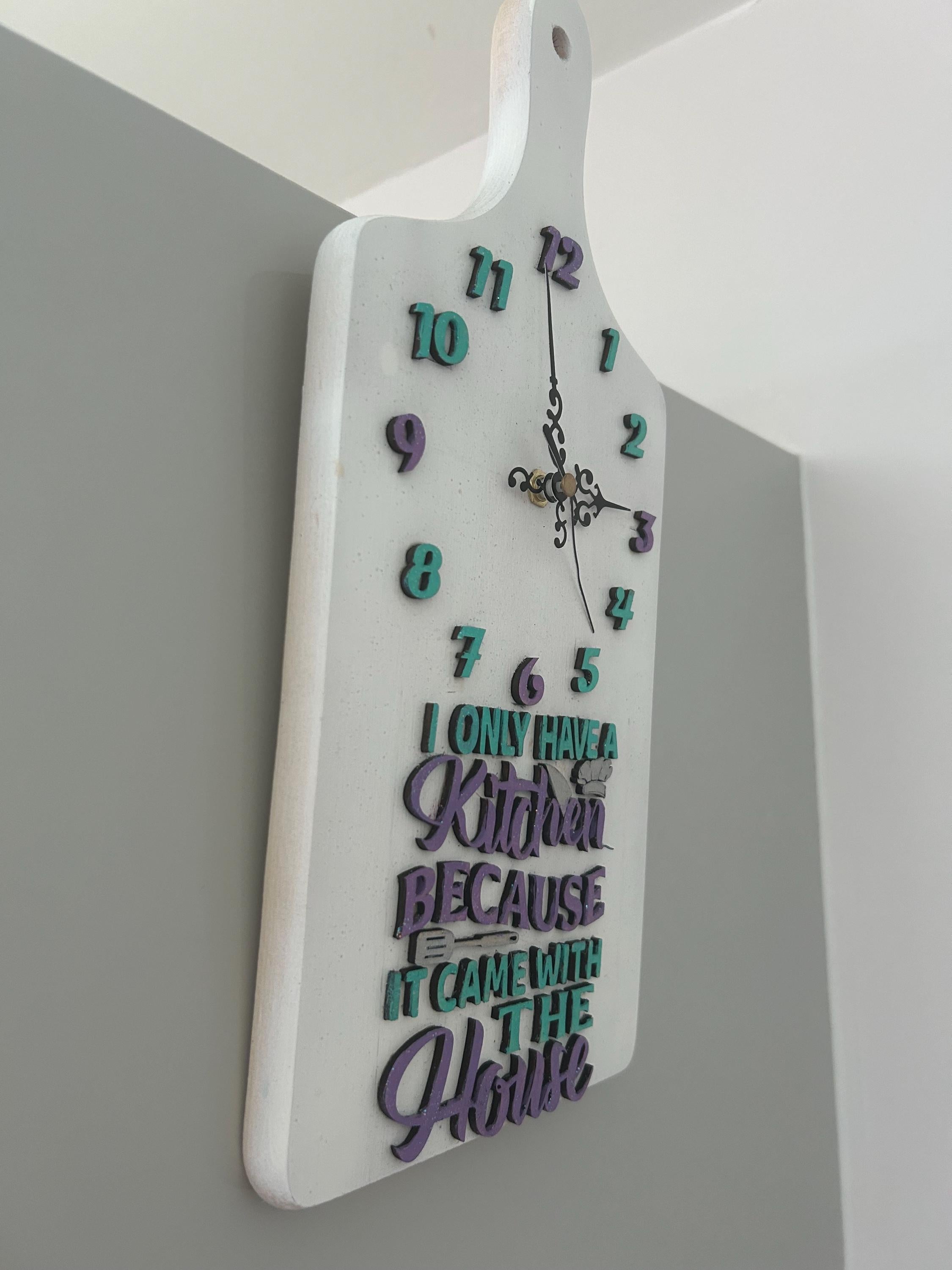 Qouted wooden kitchen clock funny