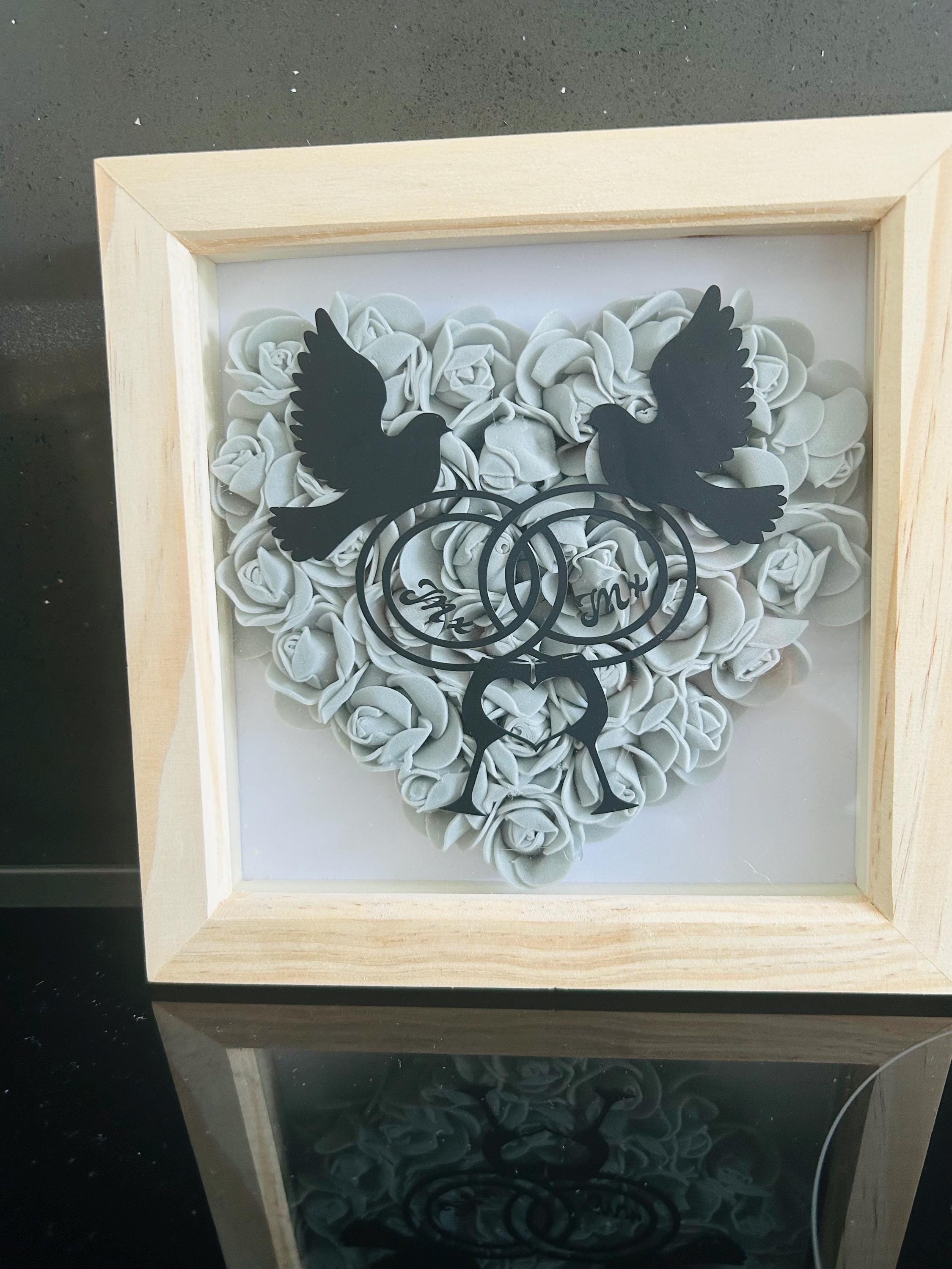 LGBTQ Non Binary Personalised wedding shadow box gift
