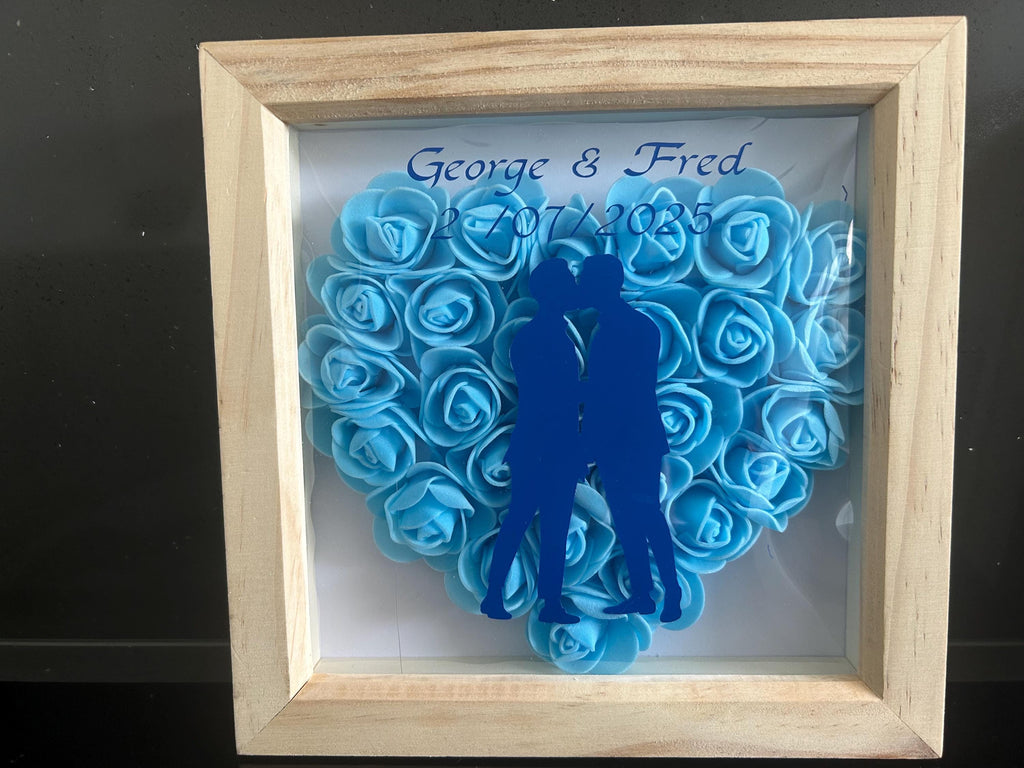 LGBTQ Gay Personalised wedding shadow box gift