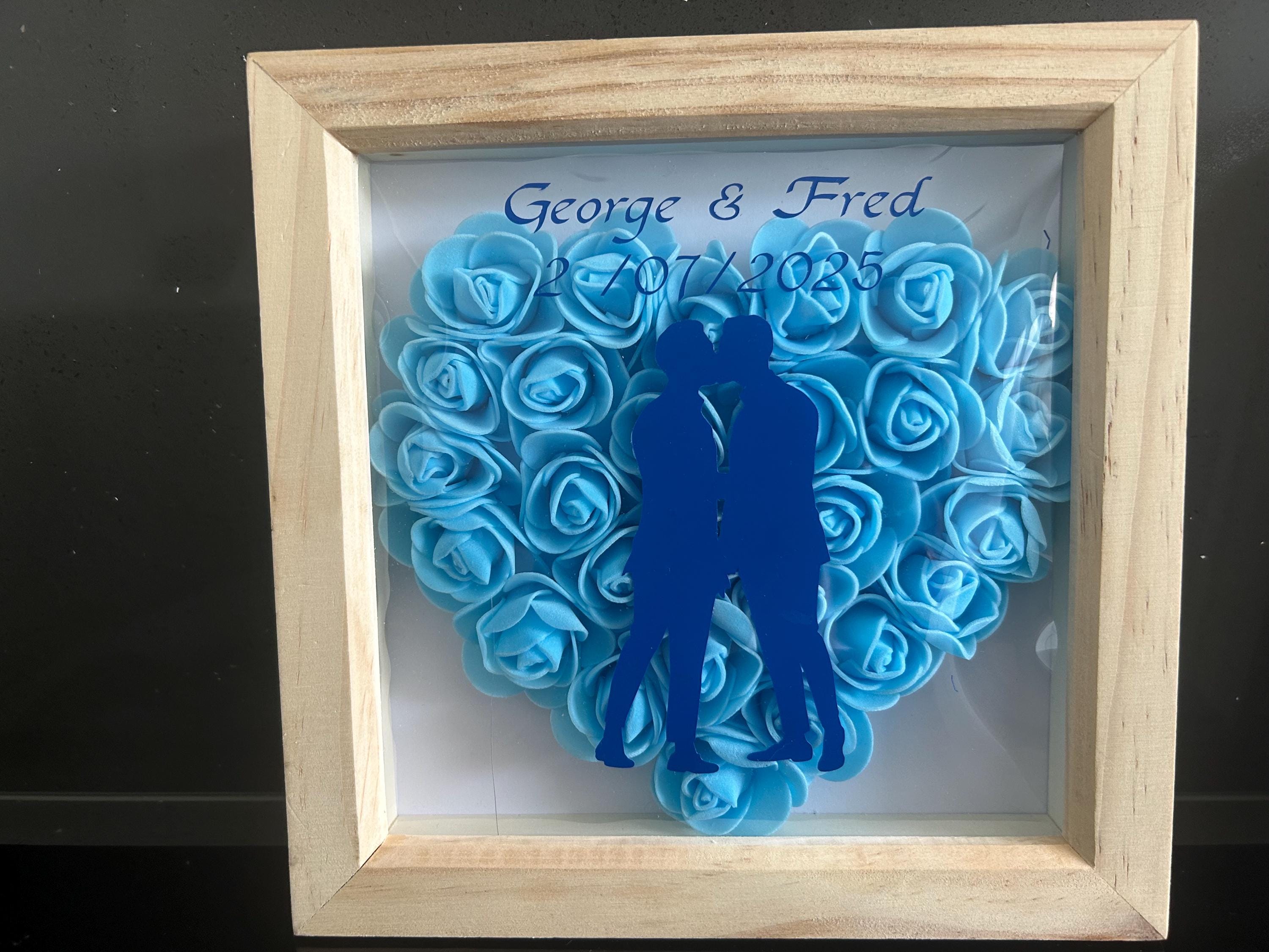 LGBTQ Gay Personalised wedding shadow box gift