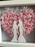 LGBTQ Lesbian  Personalised wedding shadow box gift
