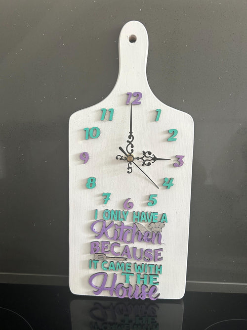 Qouted wooden kitchen clock funny