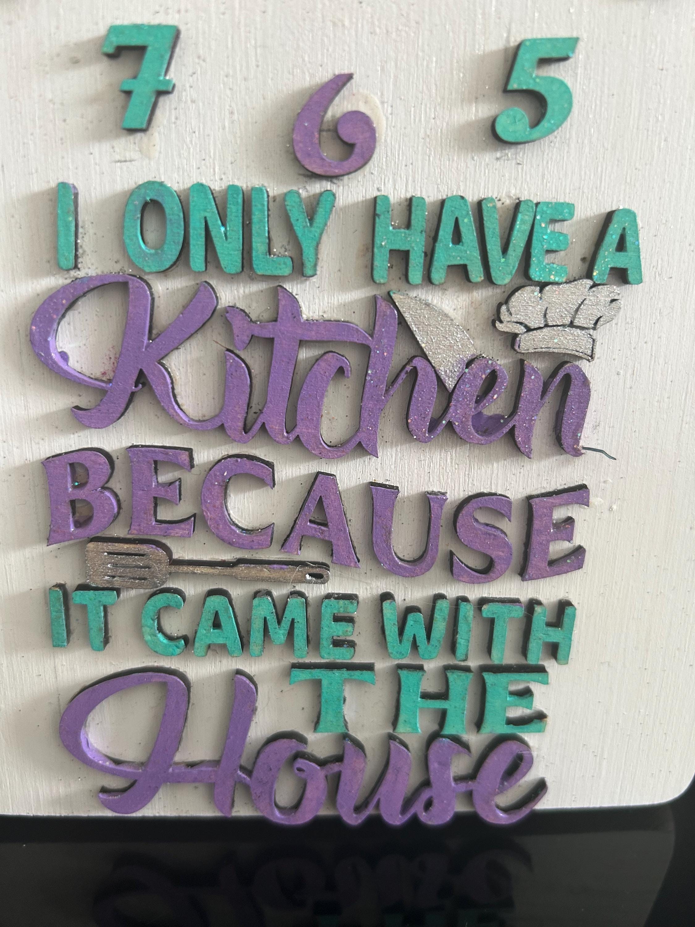 Qouted wooden kitchen clock funny