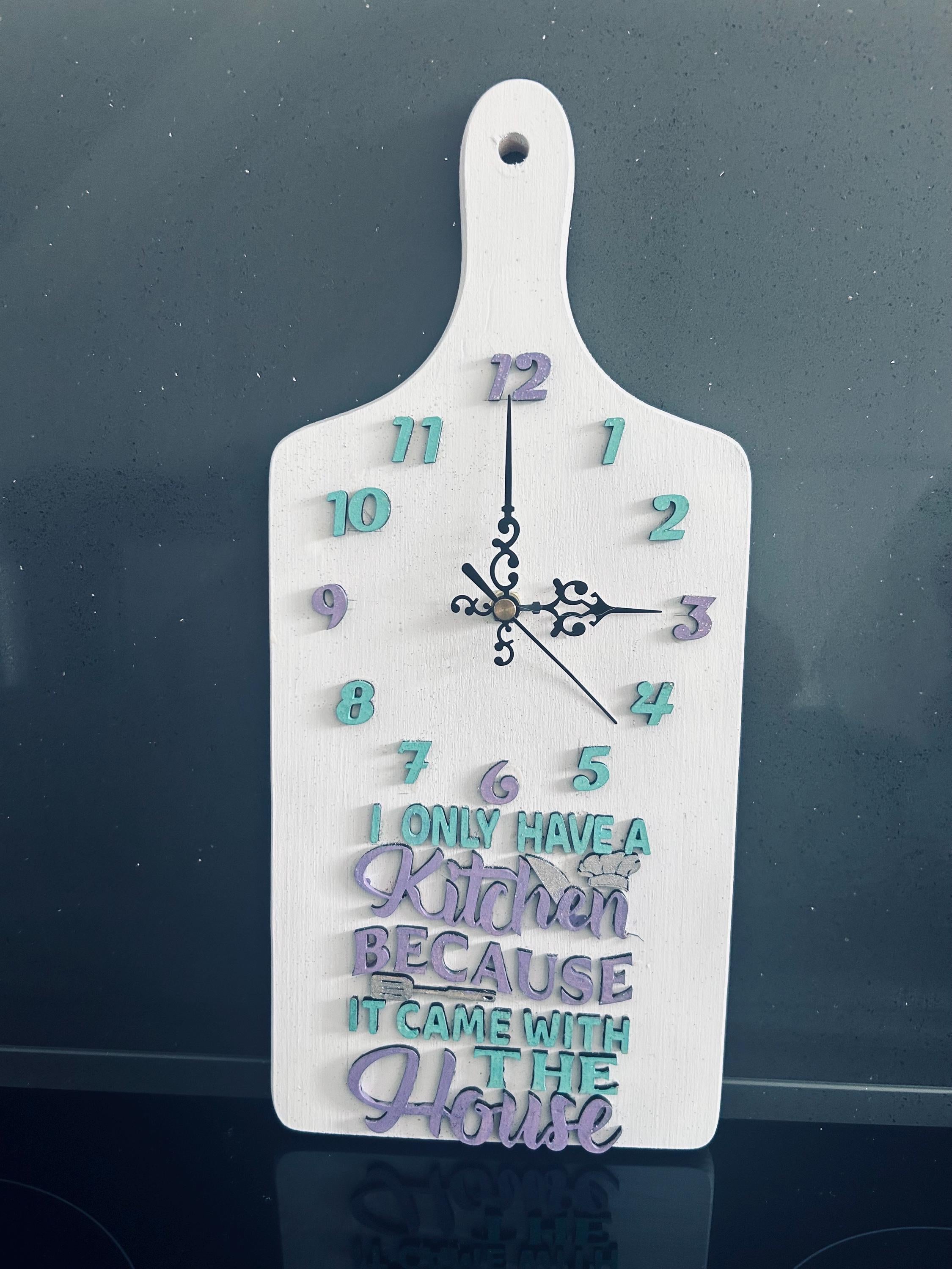 Qouted wooden kitchen clock funny