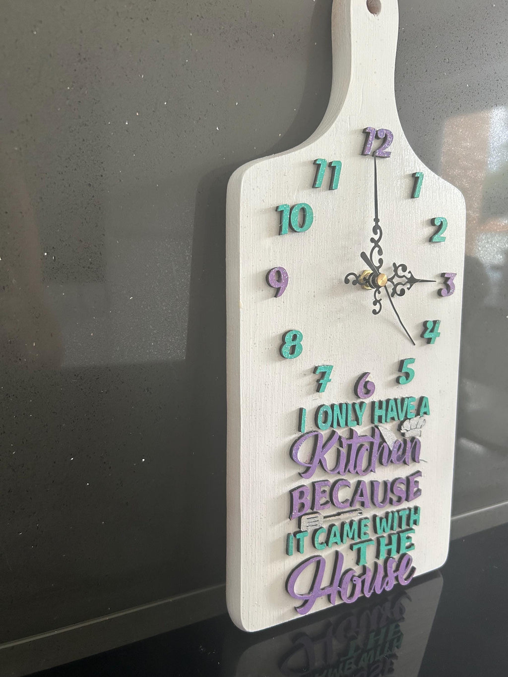 Qouted wooden kitchen clock funny